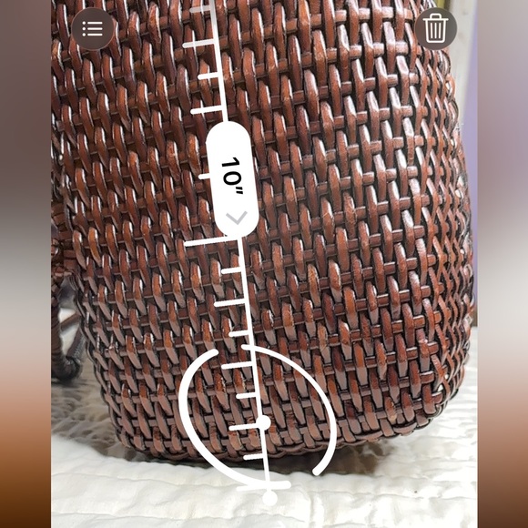 Vintage Talbots Woven Leather Bucket Bag - Picture 10 of 15